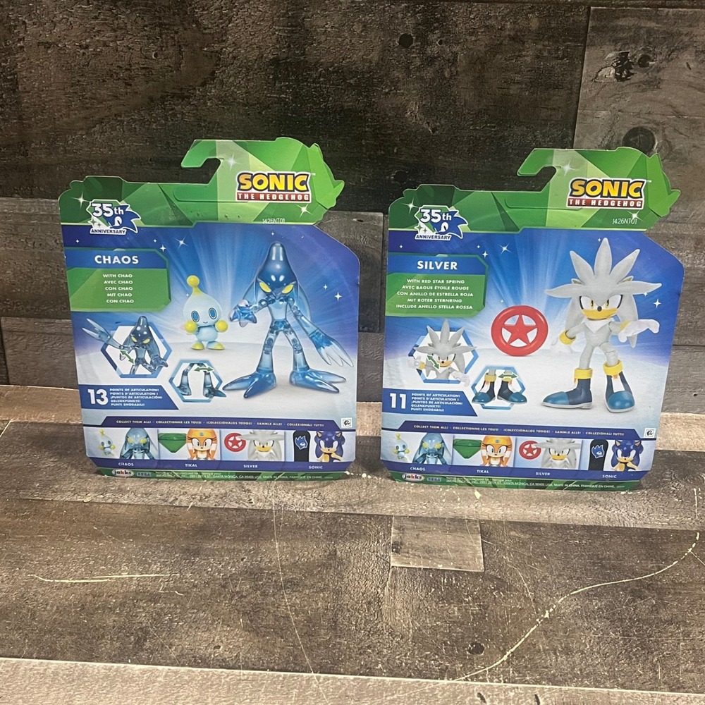 Jakks Sonic the Hedgehog 35th Anniversary Chaos & Silver Action Figure Set - Picture 8 of 10